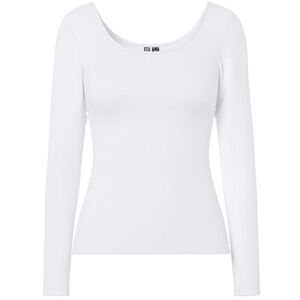 PIECES Pckitte Ls Plain Top JRS Noos Bc, Ljus vit, S PIECES Pckitte Ls Plain Top JRS Noos Bc, Ljus vit, S