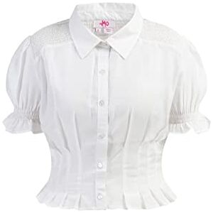 UDIPI Kortärmad blus för kvinnor, Vit, XS UDIPI Kortärmad blus för kvinnor, Vit, XS