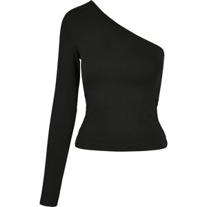 Urban Classics Oberteil Asymmetrisk långärmad t-shirt för kvinnor, Svart (svart 0007), XL Urban Classics Oberteil Asymmetrisk långärmad t-shirt för kvinnor, Svart (svart 0007), XL