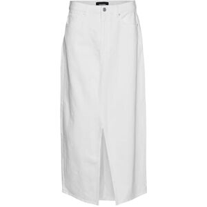 VERO MODA dam Vmminna Mr High Slit Long Emb DNM kjol jeanskjol, Ljus vit, M VERO MODA dam Vmminna Mr High Slit Long Emb DNM kjol jeanskjol, Ljus vit, M