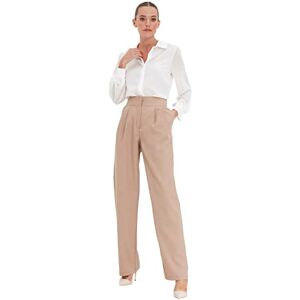 Trendyol Dam Vizon Wide Leg Byxor, mink, 38 SE Trendyol Dam Vizon Wide Leg Byxor, mink, 38 SE