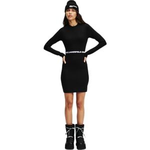 KARL LAGERFELD JEANS , Dam, Passad Långärm Tee Dress, Bodycon Fit, Svart, S KARL LAGERFELD JEANS , Dam, Passad Långärm Tee Dress, Bodycon Fit, Svart, S