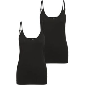 VERO MODA JDY Basic tanktopp 2-pack lång ärmlös v-ringad skjorta spagettiremmar set VMMAXI, Svart/förpackning: svart, L VERO MODA JDY Basic tanktopp 2-pack lång ärmlös v-ringad skjorta spagettiremmar set VMMAXI, Svart/förpackning: svart, L