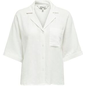 ONLY Damer Onltokyo S/S linne Blend Shirt PNT Noos blus, Ljus vit, L ONLY Damer Onltokyo S/S linne Blend Shirt PNT Noos blus, Ljus vit, L