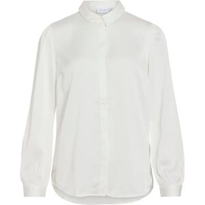 Vila dam Viellette Satin L/S Shirt/Su-Noos blus, Snövit, 34 Vila dam Viellette Satin L/S Shirt/Su-Noos blus, Snövit, 34