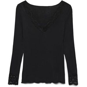 VERO MODA Vmskye Ls V-hals spets topp JRS Noos, svart, XS VERO MODA Vmskye Ls V-hals spets topp JRS Noos, svart, XS