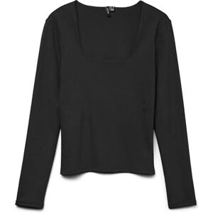 VERO MODA Vmmillion Ls Square Neck Top JRS Noos, svart, XS VERO MODA Vmmillion Ls Square Neck Top JRS Noos, svart, XS