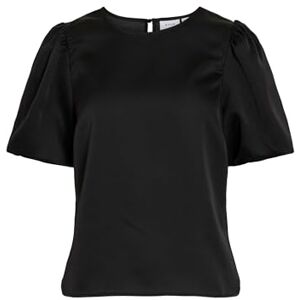 Vila kvinnlig topp med korta ärmar rund hals, svart, 44 Vila kvinnlig topp med korta ärmar rund hals, svart, 44