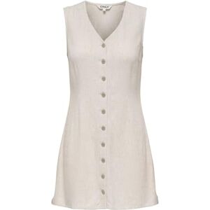 ONLY Onlsiesta Linne Blend Sl Short Dress PNT, Moonbeam, XL ONLY Onlsiesta Linne Blend Sl Short Dress PNT, Moonbeam, XL