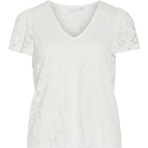 Vila Vistasia S/S V-hals topp/Ka, Snövit, M Vila Vistasia S/S V-hals topp/Ka, Snövit, M