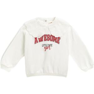 Koton Babyflickor Peter Pan Neck Back Snap Closure Tryckt borstad interiör sweatshirt, Ecru (010), 18-24 Monate Koton Babyflickor Peter Pan Neck Back Snap Closure Tryckt borstad interiör sweatshirt, Ecru (010), 18-24 Monate