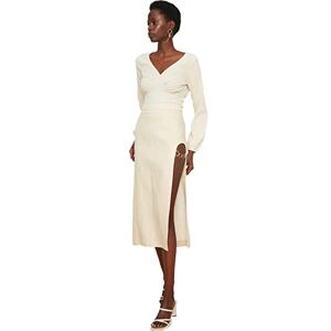 Trendyol Damsten V-hals burdersclow stickad blus, XS Trendyol Damsten V-hals burdersclow stickad blus, XS