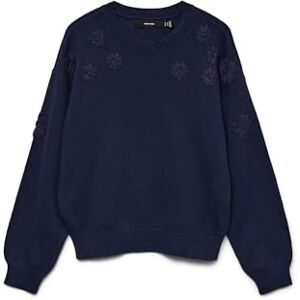 VERO MODA Vmdaisy Emb Ls O-hals tröja Boo, marinblå blazer, M VERO MODA Vmdaisy Emb Ls O-hals tröja Boo, marinblå blazer, M
