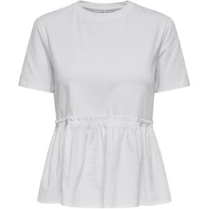 ONLY Onllia S/S O-Neck Mix Top Box JRS, Ljus vit, S ONLY Onllia S/S O-Neck Mix Top Box JRS, Ljus vit, S