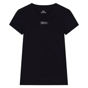 Giorgio Armani dam cross kön, kortärmad främre logotyp patch T-shirt, svart, M Giorgio Armani dam cross kön, kortärmad främre logotyp patch T-shirt, svart, M