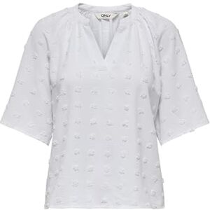 ONLY Onlivana Life 34 Dobby V-hals topp WVN Cs, Ljus vit, XL ONLY Onlivana Life 34 Dobby V-hals topp WVN Cs, Ljus vit, XL