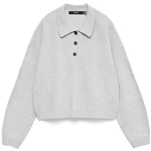 VERO MODA Vmexciting Ls Polo Neck Pullover Boo, Ljusgrå melange, M VERO MODA Vmexciting Ls Polo Neck Pullover Boo, Ljusgrå melange, M