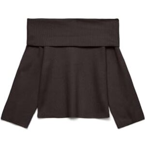 VERO MODA Vmaries Ls offshoulder tröja Bf, Choklad tårta, S VERO MODA Vmaries Ls offshoulder tröja Bf, Choklad tårta, S
