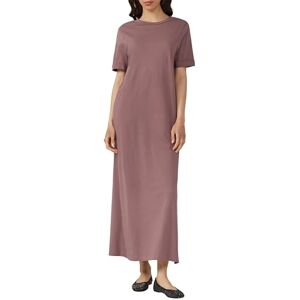 QS lång jerseyklänning av bomull, Dämpad rosa, L QS lång jerseyklänning av bomull, Dämpad rosa, L