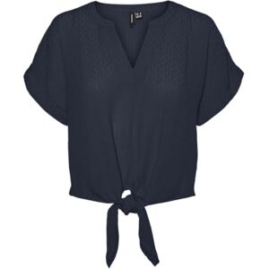 VERO MODA Damer Vmgabbi Ss Tie WVN Ga Top, marinblå blazer, M VERO MODA Damer Vmgabbi Ss Tie WVN Ga Top, marinblå blazer, M