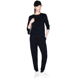 Giorgio Armani dam långärmad rund krage front logo sweatshirt, svart, XS Giorgio Armani dam långärmad rund krage front logo sweatshirt, svart, XS