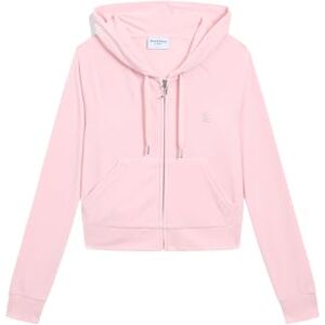 Juicy Couture Madison huvtröja för kvinnor, sweatjacka med huva och dragkedja av velour huvtröja, Mandelblom, XS Juicy Couture Madison huvtröja för kvinnor, sweatjacka med huva och dragkedja av velour huvtröja, Mandelblom, XS