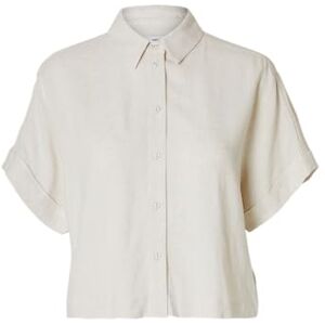 SELECTED FEMME Slfviva Ss Cropped Shirt Noos, Sandskal, 40 SELECTED FEMME Slfviva Ss Cropped Shirt Noos, Sandskal, 40