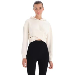 Dagi Långärmad huvtröja för kvinnor oversize sweatshirt, ecru, M Dagi Långärmad huvtröja för kvinnor oversize sweatshirt, ecru, M