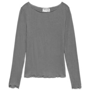 VERO MODA Awglesha Ls Boatneck topp Noos, Medium grå melerad, S VERO MODA Awglesha Ls Boatneck topp Noos, Medium grå melerad, S