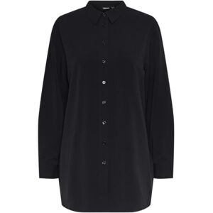 PIECES Damer Pcmei Ls lös lång skjorta Noos Bc långärmad blus, svart, L PIECES Damer Pcmei Ls lös lång skjorta Noos Bc långärmad blus, svart, L
