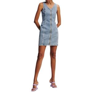 KARL LAGERFELD JEANS , Dam, Denim Klänning VHalt, Vanlig Passform, Blå, XL KARL LAGERFELD JEANS , Dam, Denim Klänning VHalt, Vanlig Passform, Blå, XL