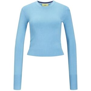JJXX Jxvalentina Soft Crop Crew N Knit Noos, Aquarius/detaljer: w/acai Necktape, S JJXX Jxvalentina Soft Crop Crew N Knit Noos, Aquarius/detaljer: w/acai Necktape, S