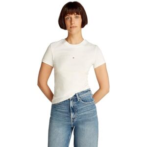 Tommy Jeans kvinnor TJW SLIM TONAL LINEAR TEE EXT S/S t-shirt, vit, XS, Vit (Ecru), XS Tommy Jeans kvinnor TJW SLIM TONAL LINEAR TEE EXT S/S t-shirt, vit, XS, Vit (Ecru), XS