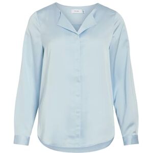 Vila Viellette V-hals L/S satinskjorta – Noos, nantucket Breeze, 44 Vila Viellette V-hals L/S satinskjorta – Noos, nantucket Breeze, 44