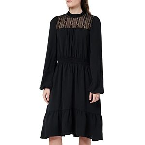 ONLY Dam ONLMETTE LS LACE Neck Dress WVN CS klänning, svart, S ONLY Dam ONLMETTE LS LACE Neck Dress WVN CS klänning, svart, S