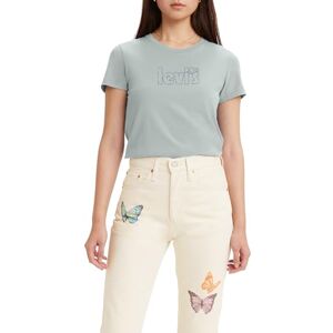 Levi's dam T-tröja Grafiska teer, Poster Logo Outline Glitter Chalk Blue, XS Levi's dam T-tröja Grafiska teer, Poster Logo Outline Glitter Chalk Blue, XS