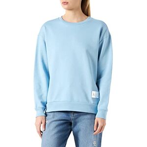 Giorgio Armani Long Sleeve, präglad logotyp, rund hals träningströja dam, Glacier, XS Giorgio Armani Long Sleeve, präglad logotyp, rund hals träningströja dam, Glacier, XS