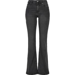 Urban Classics Dambyxor med hög midja utsvängda denim byxor, Svart tvättad, 30 SE Urban Classics Dambyxor med hög midja utsvängda denim byxor, Svart tvättad, 30 SE