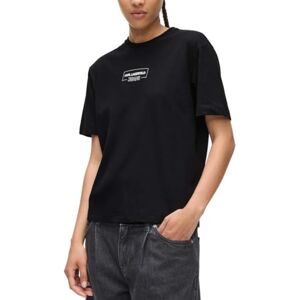KARL LAGERFELD JEANS , Dam, Vanlig Kortärm Outline Logo T-Shirt, Vanlig Fit, Svart, M KARL LAGERFELD JEANS , Dam, Vanlig Kortärm Outline Logo T-Shirt, Vanlig Fit, Svart, M