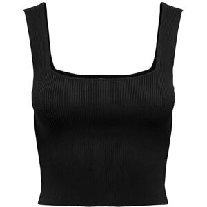 ONLY Onltatianna Sl Cropped Square Neck KNT, svart, XL ONLY Onltatianna Sl Cropped Square Neck KNT, svart, XL