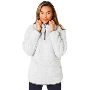 Light & Shade Vacker kvinna dam Borg supermjuk fleece mys lounge topp säng jacka, grå, Large/X-Large Light & Shade Vacker kvinna dam Borg supermjuk fleece mys lounge topp säng jacka, grå, Large/X-Large