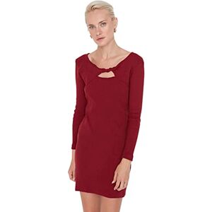 Trendyol Dam mini bodycon normal vävd klänning, Vinröd, L Trendyol Dam mini bodycon normal vävd klänning, Vinröd, L