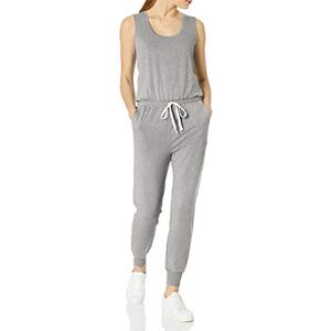 Amazon Essentials kvinnors studio frotté fleece jumpsuit (finns i plusstorlek), ljusgrå ljung, liten Amazon Essentials kvinnors studio frotté fleece jumpsuit (finns i plusstorlek), ljusgrå ljung, liten