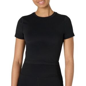 Amazon Essentials dam aktiv FormFlex Buttery Soft kortärmad smal passform kort lager träningstopp, Svart, L Amazon Essentials dam aktiv FormFlex Buttery Soft kortärmad smal passform kort lager träningstopp, Svart, L