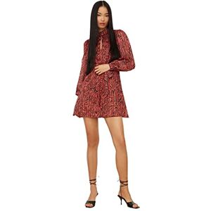 Trendyol Kvinnors färgade Belted mönster Casual Dress, Multi Color, 36 Trendyol Kvinnors färgade Belted mönster Casual Dress, Multi Color, 36