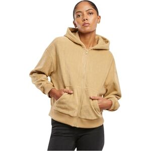 Urban Classics Dam huvtröja dam jacquard sammet överdimensionerad dragkedja hoodie, avslappnad huvtröja för kvinnor av jacquard sammet med dragkedja, oversize passform, Unionbeige, M Urban Classics Dam huvtröja dam jacquard sammet överdimensionerad dragkedja hoodie, avslappnad huvtröja för kvinnor av jacquard sammet med dragkedja, oversize passform, Unionbeige, M