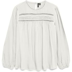 VERO MODA Vmdebbie Ls Pleat Top WVN Ga Noos, Snövit, XS VERO MODA Vmdebbie Ls Pleat Top WVN Ga Noos, Snövit, XS