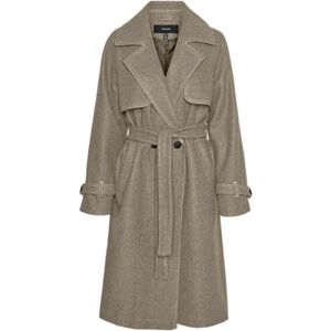 VERO MODA VMPOPMILEY LONG COAT, Silver mink/detalj: melange, S VERO MODA VMPOPMILEY LONG COAT, Silver mink/detalj: melange, S