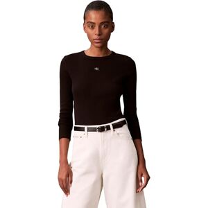 Calvin dam LS vävd etikett 2 x 2 ribbad crew top LV047E205G andra toppar, svart (svart), M, svart (svart), M Calvin dam LS vävd etikett 2 x 2 ribbad crew top LV047E205G andra toppar, svart (svart), M, svart (svart), M