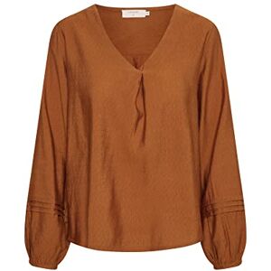 Cream dam blus ballongärmar V-halk, läderbrun, 38 Cream dam blus ballongärmar V-halk, läderbrun, 38